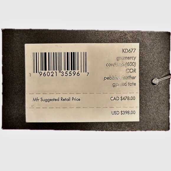 Kate Spade Gramercy Medium Tote Bag Cordovan Pebbled Leather Dual Strap NWT - Picture 16 of 16